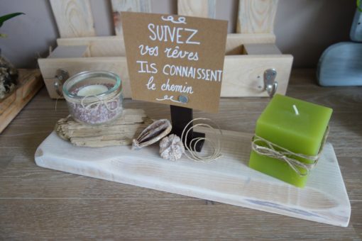 plateau-planche-bougie-bougeoir-fleur-table-décoration-cadeau-bois-personnalisé-artisanal