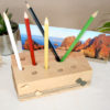 support-crayons-bureau-cadeau-maitresse-fin-d'année-bois-personnalisé-artisanal