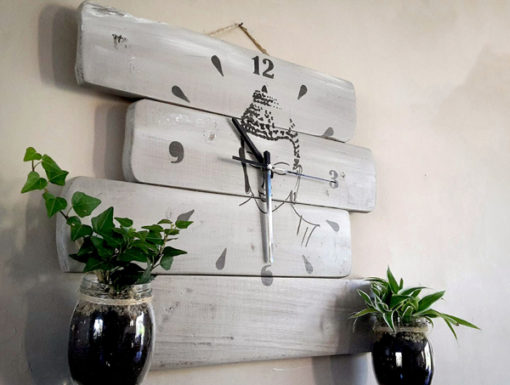 horloge-murale-bois-décoration-personnalisé-citation-artisanal-naturel-bouddha-pendule