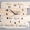 horloge-murale-bois-décoration-personnalisé-artisanal-citation-naturel-pendule