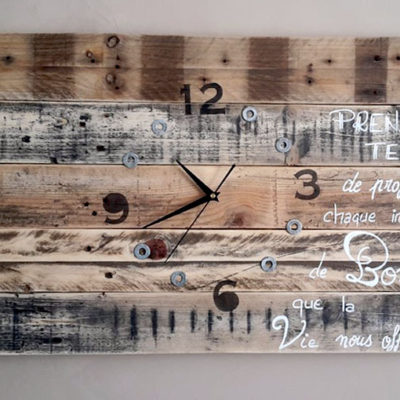 horloge-murale-bois-décoration-personnalisé-artisanal-citation-naturel--pendule-industriel