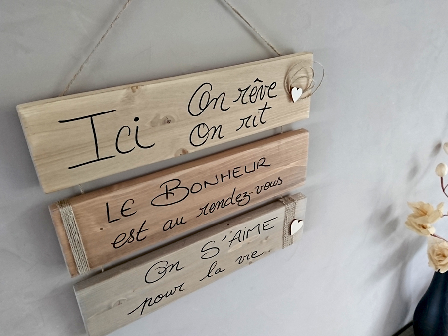 Pancartes Citation 3 Pieces A Vivre Macreadeco