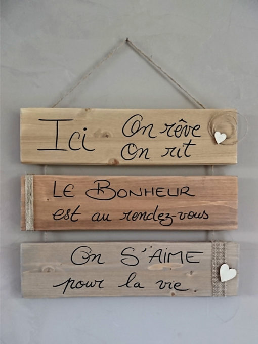 Tableau bois citation wc, déco, personnalisé, MACREADECO