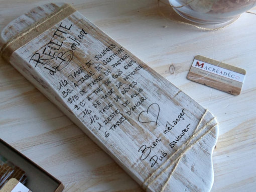 plaque-tableau-message-citation-décoration-bois-cadeau-personnalisé-artisanal-recette-du-bonheur