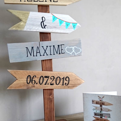 panneau-directionnel-mariage-évènement-décoration-bois-personnalisé-artisanal