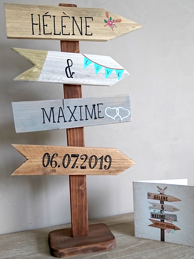 3 Panneaux Flèches En Ardoise Suspendus – Surface Effaçable à La Craie – Idéal Mariage, événement, Décoration Maison