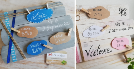 tableau-bois-cadeau-naissance-bébé-personnalisé-décoration-chambre-artisanal
