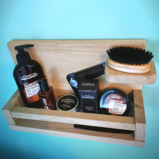 étagère-décoration-rangement-homme-barbe-bois-salle-de-bain-artisanal