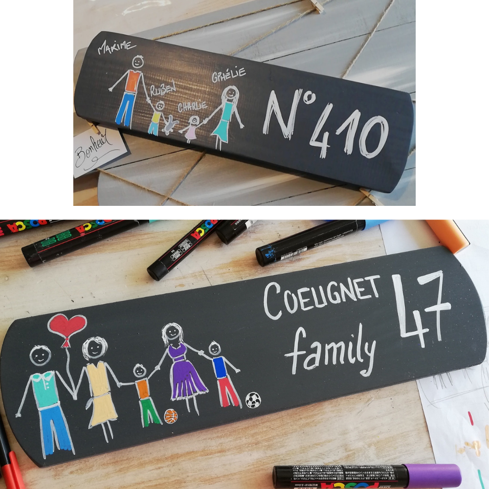 plaque-deco-famille-porte-numero-maison-cadeau pancarte-plaque-panneau-décoration-maison-cadeau-bois-personnalisé-artisanal-numéro-famille-extérieur