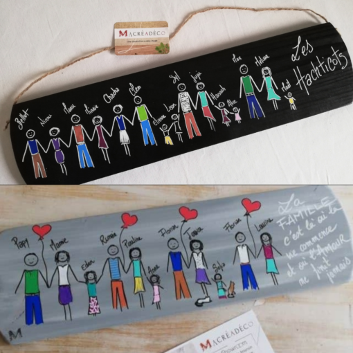 Plaque Famille personnalisée XXL - Macréadéco