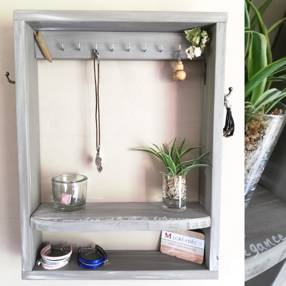 2 Supports Muraux Pour Bijoux En Métal Noir - Rangement Colliers, Bracelets, Boucles D'oreilles - Design élégant - 11