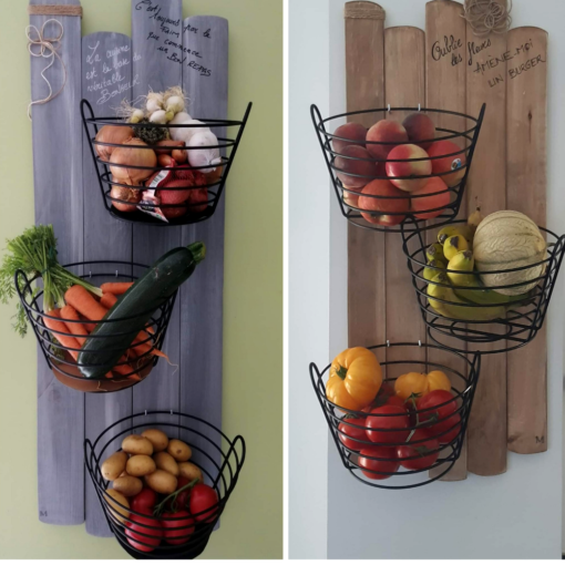 Panier de rangement à légumes à suspendre - Mon étagère murale