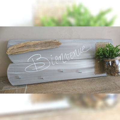 support-clé-clef-accroche-mural-bois-personnalisé-artisanale-bienvenue-plante