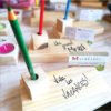 support-pot-porte-crayons-bois-décoration-bureau-cadeau-maitresse-fin-d'année-message-bois-personnalisé-artisanal