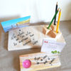 support-pot-porte-crayons-bois-décoration-bureau-cadeau-maitresse-fin-d'année-message-bois-personnalisé-artisanal