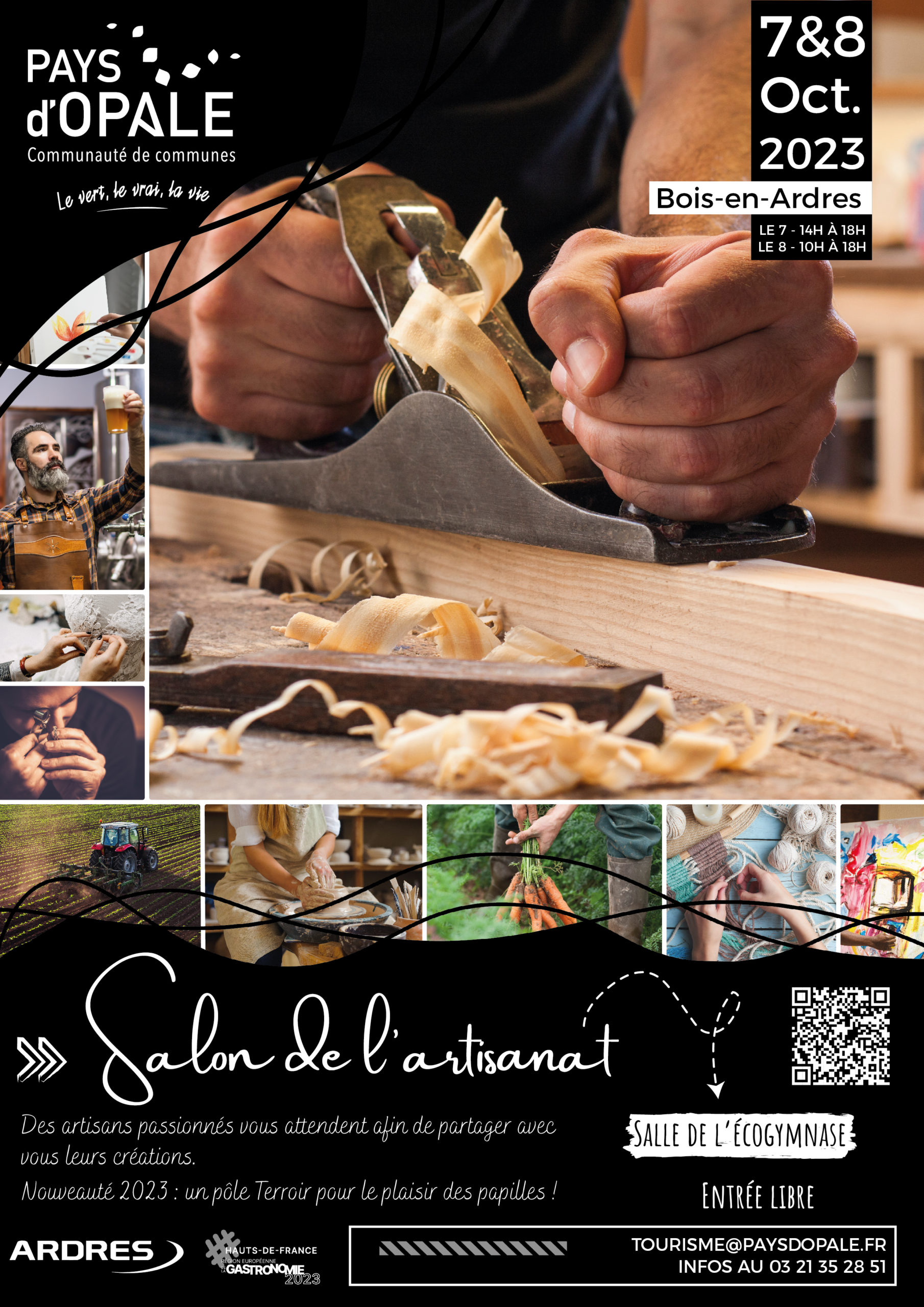 Affiche salon de l'Artisanat 2023 expo-artisanat-artisanale-bois-en-ardres-octobre-2023