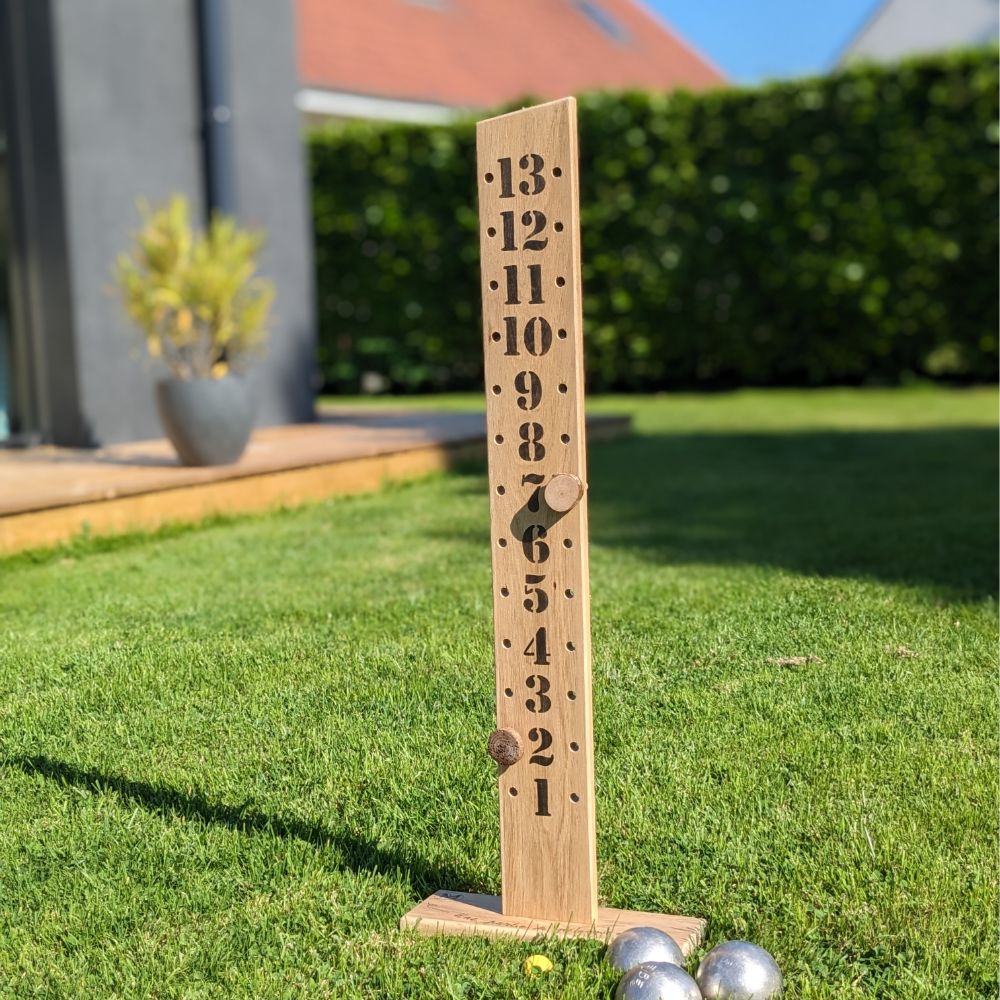 Compteur de points score pétanque, personnalisé en bois - Macréadéco