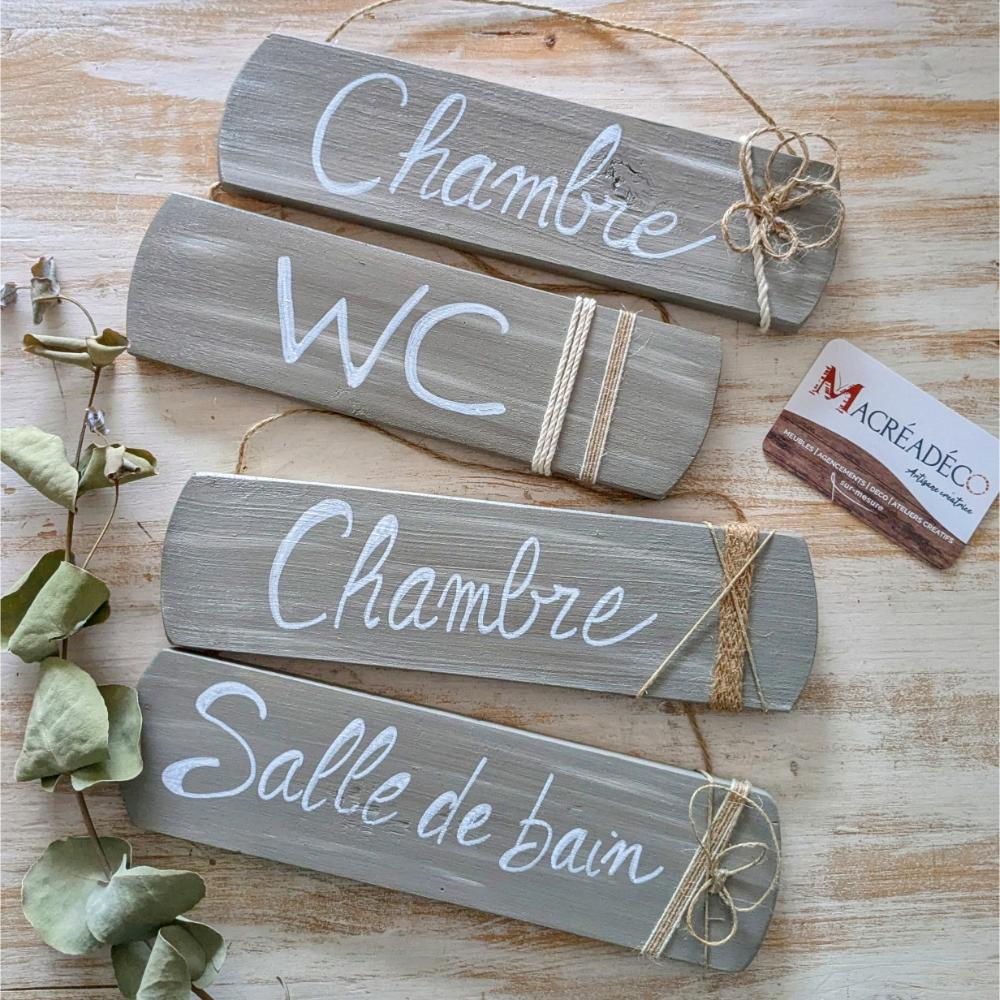 pancarte-plaque-panneau-porte-décoration-maison-cadeau-bois-personnalisé-artisanal-citation Panneaux en bois pour pièces : chambre, WC, salle de bain.