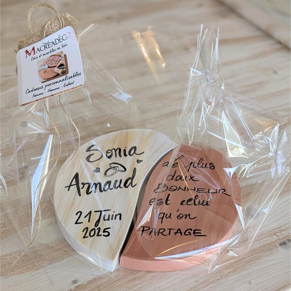 dessous-sous-plat-bois-décoration-table-personnalisé-artisanal-cadeau Cœur en bois personnalisé "Sonia et Arnaud"mariage